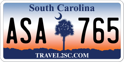 SC license plate ASA765