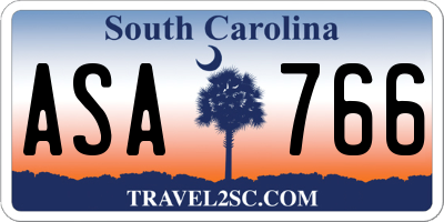 SC license plate ASA766