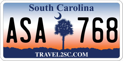 SC license plate ASA768