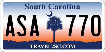 SC license plate ASA770
