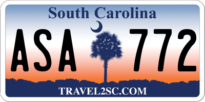 SC license plate ASA772