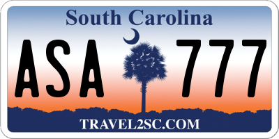 SC license plate ASA777