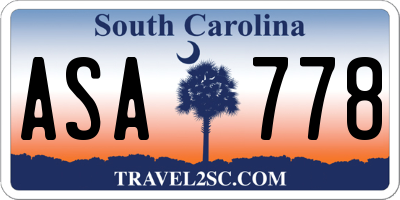 SC license plate ASA778