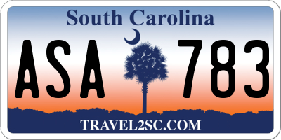SC license plate ASA783
