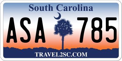 SC license plate ASA785