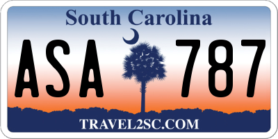 SC license plate ASA787
