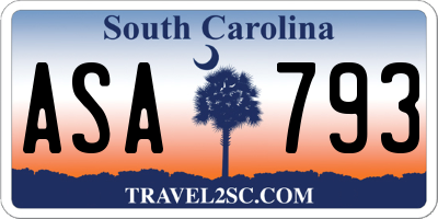 SC license plate ASA793