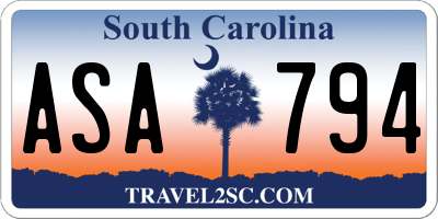 SC license plate ASA794