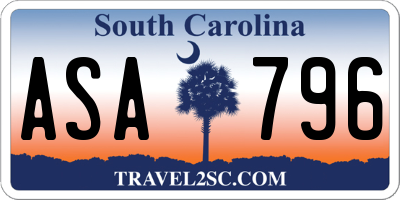 SC license plate ASA796