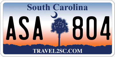 SC license plate ASA804