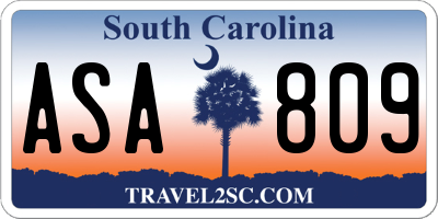 SC license plate ASA809