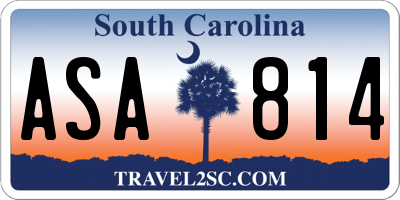 SC license plate ASA814