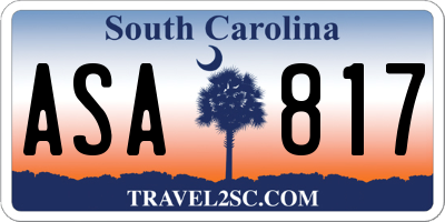 SC license plate ASA817