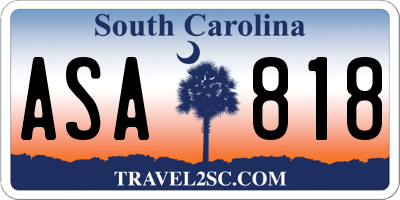 SC license plate ASA818