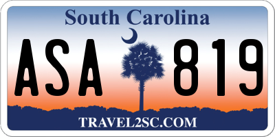 SC license plate ASA819