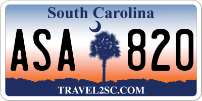 SC license plate ASA820