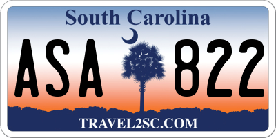 SC license plate ASA822