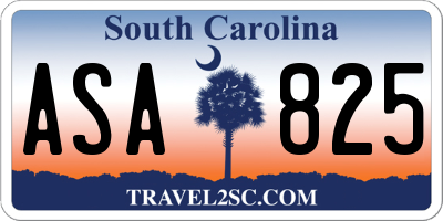 SC license plate ASA825