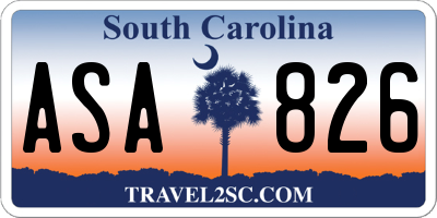SC license plate ASA826