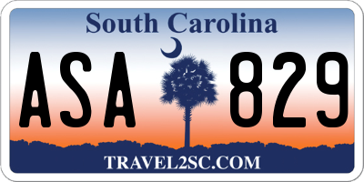 SC license plate ASA829