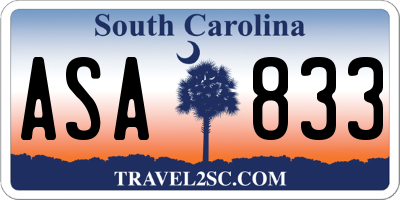 SC license plate ASA833