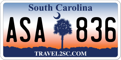 SC license plate ASA836