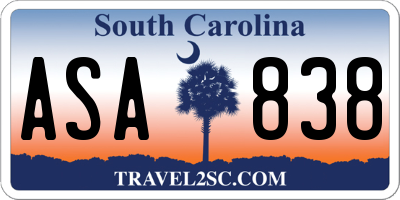 SC license plate ASA838