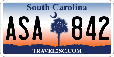 SC license plate ASA842