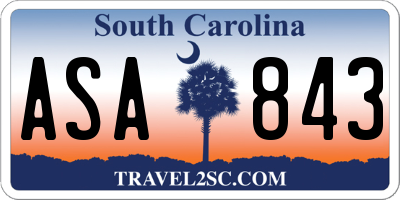 SC license plate ASA843