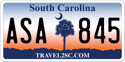 SC license plate ASA845