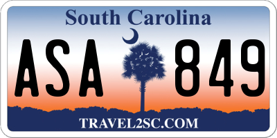 SC license plate ASA849