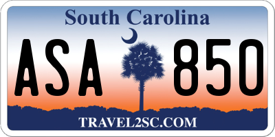 SC license plate ASA850