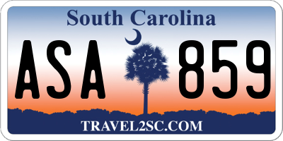 SC license plate ASA859
