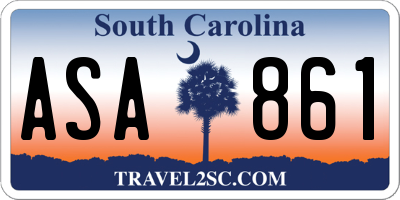 SC license plate ASA861