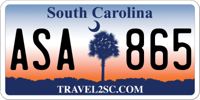 SC license plate ASA865