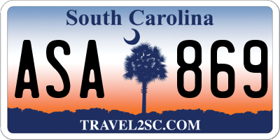 SC license plate ASA869