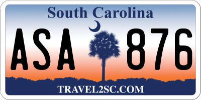 SC license plate ASA876