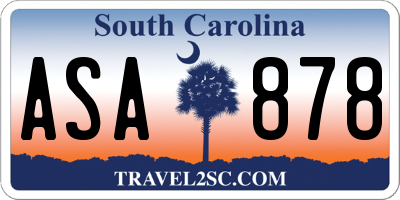 SC license plate ASA878