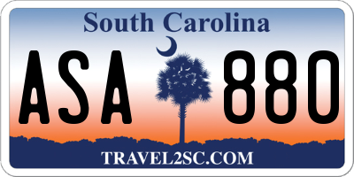 SC license plate ASA880