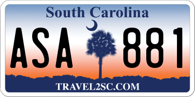 SC license plate ASA881