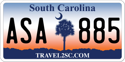 SC license plate ASA885