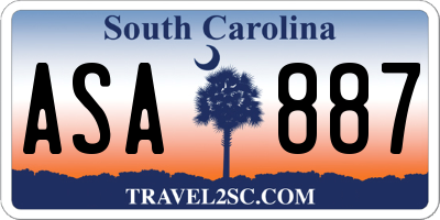 SC license plate ASA887