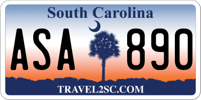 SC license plate ASA890