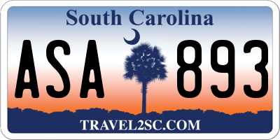 SC license plate ASA893
