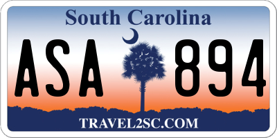 SC license plate ASA894