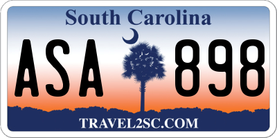 SC license plate ASA898