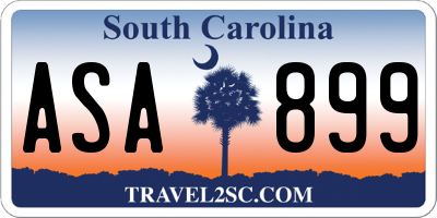SC license plate ASA899
