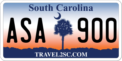 SC license plate ASA900
