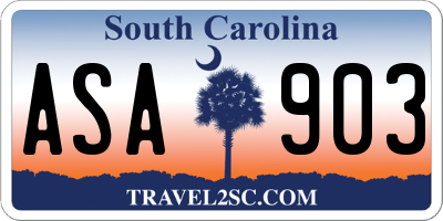 SC license plate ASA903