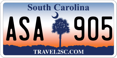 SC license plate ASA905